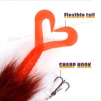Tolure Vente Chaude 21cm 40g 3D Eyes Treble Hooks Leurre Artificiel en Poils de Cerf, Gros Souris à Queue Souple, Leurre de Pêche pour Truite et Brochet