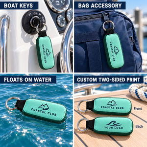 Custom Neoprene Floating Boat Keychain Personalized Double Sided Marine <b>Keyring</b> OEM ODM Manufacturing - Product Image 2