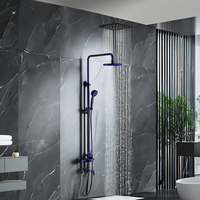 Vente chaude haut de gamme salle de bain douche murale en acier inoxydable 304 ensemble de douche noir