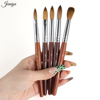 Jieniya Vente Chaude Pinceau à Ongles Allemand pour Manucure, Pinceau à Ongles en Sable Pur 100% Kolinsky, Pinceau à Ongles Acrylique avec Manche en Bois