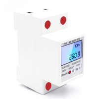 Riel DIN monofásico 5-80A 220V 50Hz Medidor electrónico de kWh con retroiluminación LCD Medidor de energía digital DDM15SD Medidor de energía media