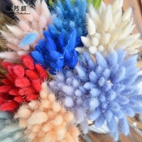 Buket Bunga Kering Buatan Multi-warna Grosir, Rumput Ekor Kelinci Lagurus Ovatus Bentuk Hati untuk Hari Ibu