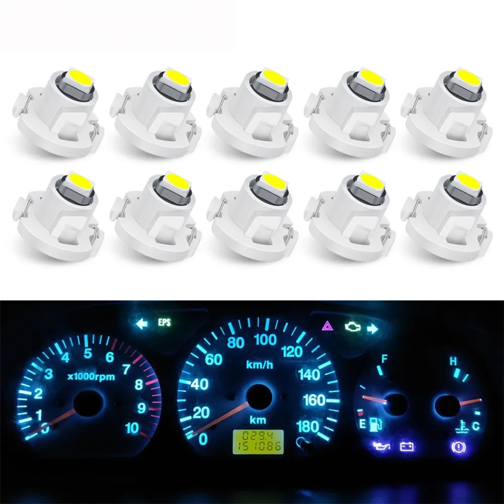 Bombilla Led profesional T4.7 T4.2 T3 para salpicadero de coche, luz indicadora de advertencia, lámpara de clúster de instrumentos, 6000K, 12V, 1W, 3030SMD