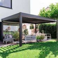 Pergola moderne motorisée, imperméable, en aluminium, à toit rétractable électrique, pour jardin