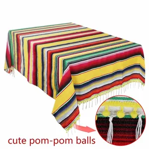 Chinese supplier Play Bed Cover 150x215cm Wedding 100% Cotton Printed Modern Woven Mexican Style Cotton Tablecloth