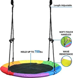 NUEVO Columpio Infantil de Acero y Tela Resistente de 40 Pulgadas con Barra de Agarre para Uso en Interiores/Exteriores, Parque de Trampolines - Product Image 6