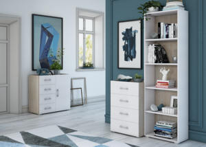 Bibliothèque de luxe, étagère de salon, bibliothèque en bois, étagère d'angle en bois solide, Design - Product Image 3