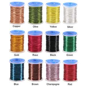 <span class=keywords><strong>Fil</strong></span> de cuivre ultra fin 0,2 mm pour la pêche à la mouche, pour larves, nymphes, streamers, brassies, brun, noir, argent, rouge, matériel pour le corps de la mouche - Product Image 2