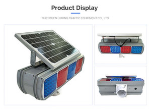 Verkehrs sicherheit Zwei Seiten Rot Blau Schnell blinkendes Leuchtfeuer Blitz Solar panel Warnleuchten - Product Image 2