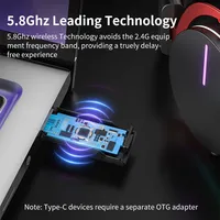 Aolion Headphone Game Nirkabel Berkualitas Tinggi 5.8G Kompatibel PS5 Peredam Kebisingan Mikrofon Tahan Air IPX-6 Latensi Rendah