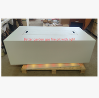 Brasero de Acero Decorativo con Luz LED, Color Negro, 18" de Alto x 36" de Ancho, para Exteriores, a Gas
