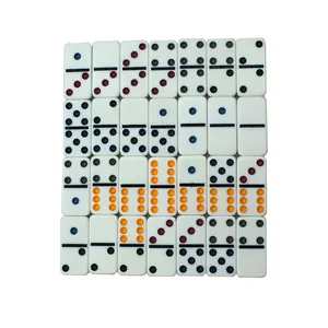 Domino-gioco di domino a punti colorati con scatola di plastica