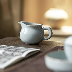 Guanlan Sky Blue Handmade Ru Kiln Fair Cup Ceramic <b>Tea</b> Dispenser Kung Fu <b>Tea</b> <b>Set</b> Round Shape Without Lid Dehua County Porcelain - Product Image 4