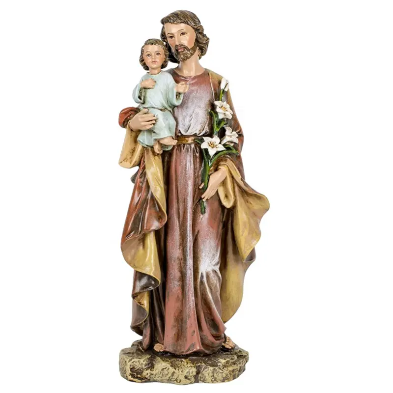 Saint Joseph und Child Resin Stone dekorative Figur