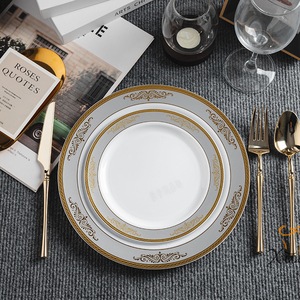 Vajilla Premium moderna Xueli, platos de cena de plástico brillante de lujo para eventos VIP, banquetes de boda y estilismo para el hogar - Product Image 1