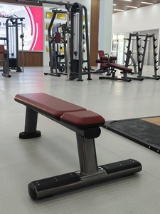 Banco de entrenamiento plano de alta resistencia para entrenamiento de fuerza Marco de acero duradero con cómodas máquinas de selección de carga de pines de relleno - Product Image 3