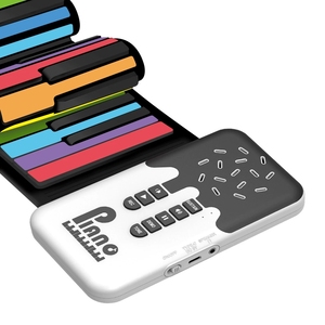 Wholesale 49‑Key Flexible Hand Roll‑up Piano Rainbow Color Silicone Portable Electronic Keyboard For Beginner Children - Product Image 2