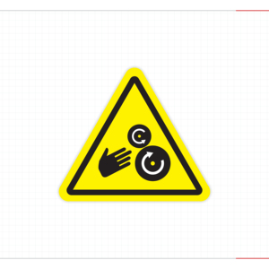 Warning Rotating Parts Can Crush Keep Away During Operations Workplace Safety Decal Waterproof 3M Adhesive Packaging Labels M02 - Product Image 2