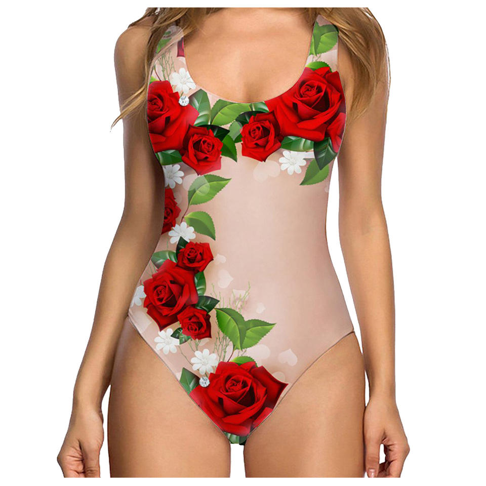 Professional Sexy Split Leopard Bikini - Polyester Nylon Spandex (Floral European American, Chest Pad Support, Swimming Wading Sports) main image 1