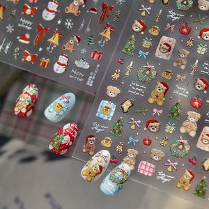 TSZS 2025 Christmas Bear Bell Nail Art Sticker autoadhesivo lindo <span class=keywords><strong>Navidad</strong></span> corona arco Nail Art calcomanías encantos para <span class=keywords><strong>uñas</strong></span> - Product Image 1