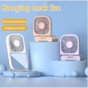 Ventilateur portable à main avec batterie rechargeable de 1200 mAh, moteur DC, design pliable, trois vitesses réglables, avec miroir - Product Image 4