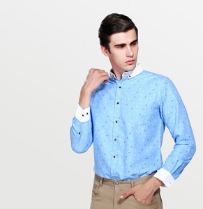 Male Teenager Fashion Casual Slim Fit Plaid <strong>Shirt</strong> 100% Polyester <strong>Men</strong> Print Long Sleeve <strong>Shirts</strong> - Product Image 2