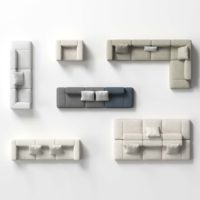 Canapé de bureau modulaire moderne en tissu [Prix par place individuelle] pour ensemble de mobilier de réception flexible