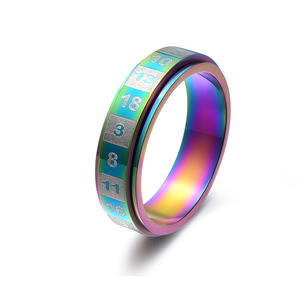 Anillo Giratorio Artístico Retro Unisex Yunnique, Báscula Digital de Siete Colores, Personalizado, de Precisión, de Acero Inoxidable, Antiestrés y Divertido - Product Image 5