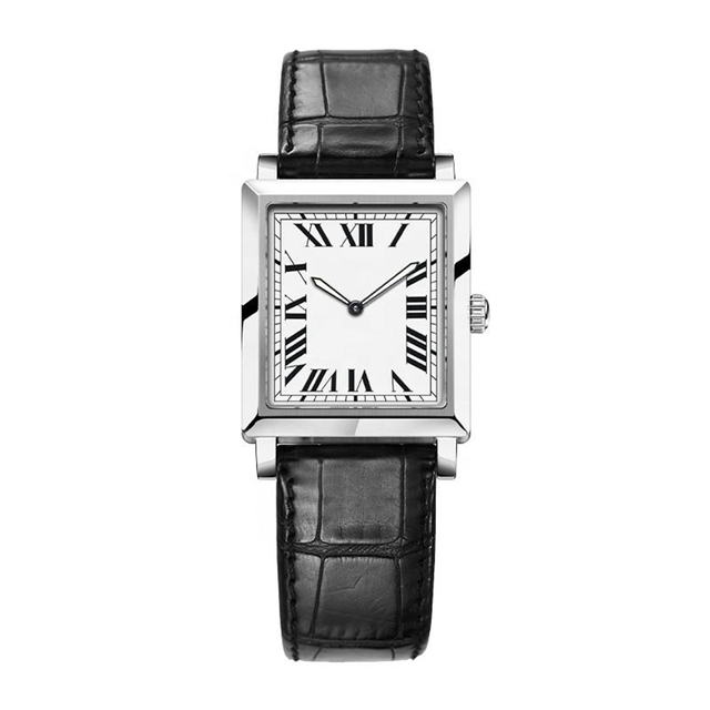 Vintage Rectangle Ladies Seiko Quartz Watch Crystal Dial Pointer Hands Alloy Case Leather Strap Luxury Waterproof Fashion
