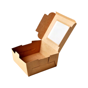 Confezionamento di carta Kraft pieghevole portatile di fascia alta personalizzata piccola scatola di sapone ondulata quadrata marrone fodera trasparente per finestre spugna - Product Image 4