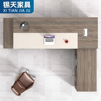 Bureau de direction moderne XTLBZ-051, bureau de patron extensible et personnalisable en mélamine de luxe, mobilier élégant pour PDG