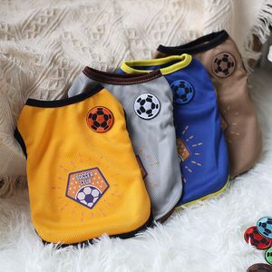 Gilet de club de football pour animaux de compagnie, pour chiens et chats, jaune, marron, bleu, gris, imprimé en polyester, à porter en été, printemps, automne - Product Image 1