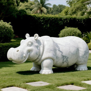 Statue d'hippopotame en fibre de verre grandeur nature <span class=keywords><strong>Sculpture</strong></span> d'hippopotame en résine Décoration animale FRP personnalisée pour jardin extérieur - Product Image 3