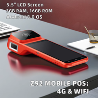 Totpos Z92 5.5 inci Android 12.0 13.0 NFC 4g nirkabel wifi seluler terminal Pos genggam dengan Printer