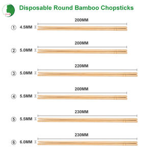 Ensemble de baguettes rondes <span class=keywords><strong>en</strong></span> bambou, style coré<span class=keywords><strong>en</strong></span> et thaïlandais, avec emballage plastique, logo <span class=keywords><strong>en</strong></span> bambou - Product Image 4