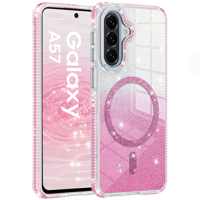 Clear Glitter Shockproof Phone Case for Samsung Galaxy A57 A56 A36 5G A16 Universal Magnetic Phone Case Samsung Galaxy A57 Case