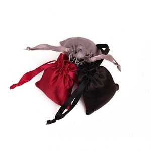 Ensemble de bonnets en satin pour enfants et femmes, bonnet de nuit pour soins capillaires, pochette à cordon, taille personnalisable, option de logo personnalisé, promotion - Product Image 2