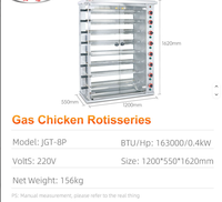 Four à rôtir au gaz commercial pour poulet, en acier inoxydable, avec 8 broches