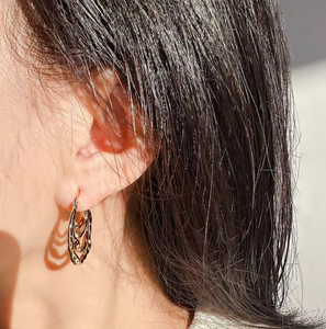 Pendientes de Aro Gruesos Multitrenzados de Acero Inoxidable Chapados en Oro de 18K, Hipoalergénicos, para Mujer - Product Image 6
