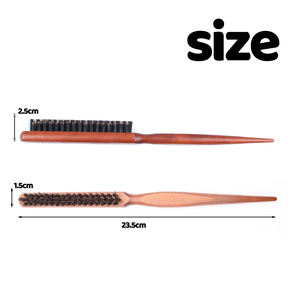 쥐 꼬리 휴대용 패션 사이드 헤어 빗 맞춤형 3 행 스타일링 강모 수염 브러시와 빗 세트 - Product Image 3