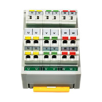 Shimede Durable 1-In-4-Out In-Line Bornier Triphasé Distribution d'alimentation enfichable Cuivre Laiton PC Nylon Matériaux