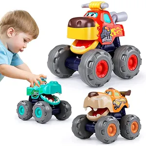 Carro de crocodilo para crianças, carro de presente para crianças, crocodilo, brinquedo de fricção, touro, leopardo, brinquedo, caminhão de monstro