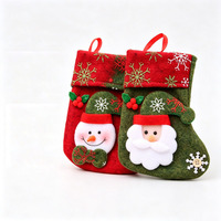 2 Paires de Chaussettes de Noël en Tissu, Décorations Père Noël Bonhomme de Neige, Ornements à Suspendre pour Arbre, Décoration Maison, Nouvel An, Navidad, Sacs Cadeaux Bonbons