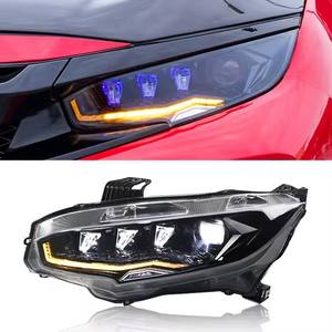 Ensemble de phares modifiés <span class=keywords><strong>Paris</strong></span> Light pour Civic 10e génération 12V, nouveaux feux de jour à LED, lentille en forme d'étoile diamant, 2016-2021 - Product Image 4