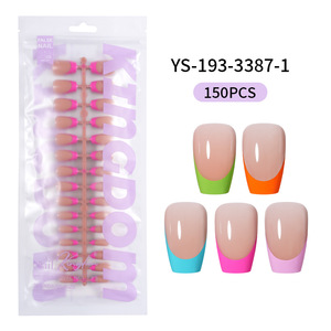 Nuevas Uñas Postizas Francesas Desmontables de Cinco Colores, Estilo Stiletto, Cuadradas, Tipo Ataúd, Cobertura Total, en Bolsa/Caja OPP - Product Image 6