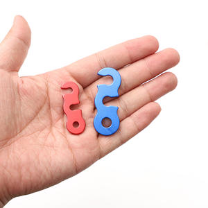 หัวเข็มขัดเชือกอลูมิเนียมอัลลอยด์สำหรับปีนเขา แบบสามรูขนาดใหญ่ อุปกรณ์เสริมเต็นท์กลางแจ้ง มีสีแดง น้ำเงิน เงิน - Product Image 1