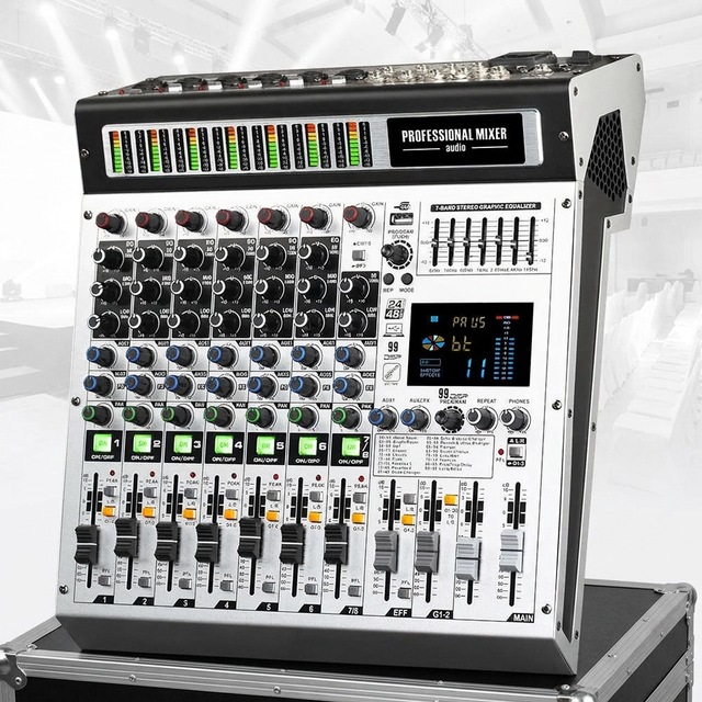 MK8 Professional Audio Mixer 8-channel 99DSP Effects Dj Controller/audio Console Mixer Audio Sound Cards and Mixers Equipment