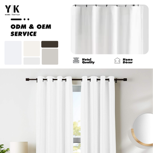Cortinas blancas personalizadas con aislamiento térmico de alta calidad 100% apagón completo oscuridad completa cortinas de bloque UV - Product Image 1