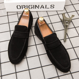 Chaussures habillées pour hommes en cuir PU de grande taille 39-46, chaussures décontractées respirantes, mocassins plats à enfiler, chaussures de bureau formelles pointues - Product Image 5