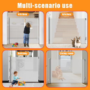 Barrière de sécurité rétractable multifonctionnelle Prodigy SG027 pour bébé, fixation murale ou sur porte, hauteur 37,9 pouces, homologuée pour escaliers - Product Image 4